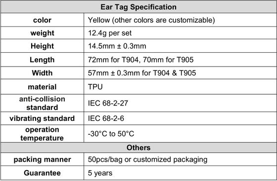 ICAR T904+T905 Combination Cattle Animal Tracking Ear Tag New High Quality RFID Plastic TPU 70*57mm Laser Coding 3 Year Warranty