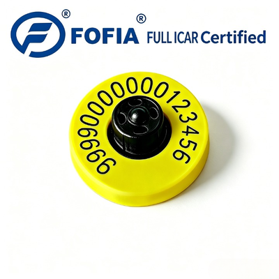 New Full ICAR Electronic Waterproof RFID TPU Yellow Animal Ear Tags 14.5mm ET908+T901 Chips 5 Year Warranty Fofia Cattle Use