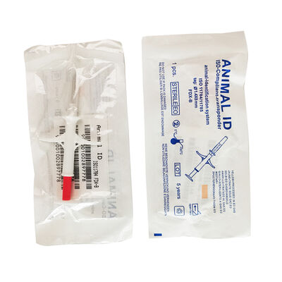 ไมโครชิปสัตว์ RFID แบบฉีดได้ 134.2 kHz FDX EM4305 ขนาด 1.4 x 8 มม. IP67 กันน้ำ ได้รับการรับรอง ICAR สำหรับแท็กประจำตัวสัตว์เลี้ยง
