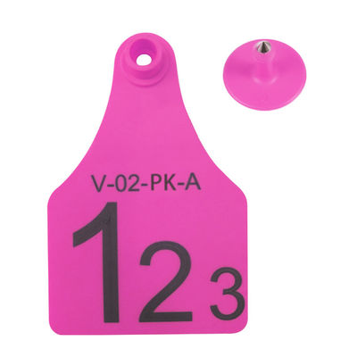 RFID Visual Tag ขนาดเล็ก / กลาง / ใหญ่ ตัวเลือกที่ดีที่สุดสําหรับการจัดการสัตว์ การสนับสนุนการพิมพ์เลเซอร์ 134.2 Khz สีเหลือง