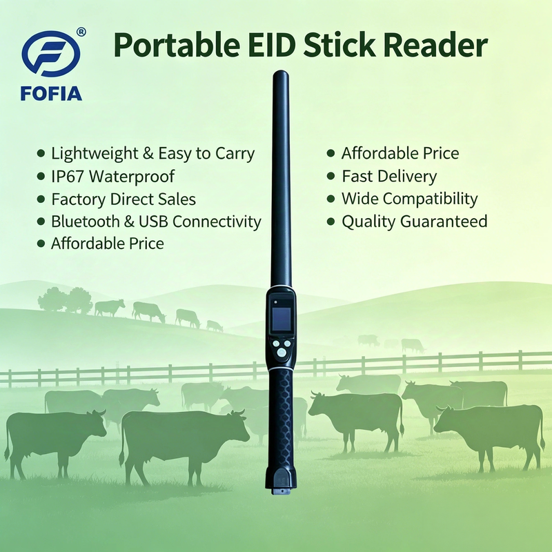 RFID Stick Reader พร้อม OLED Screen 3 Button User Interface และ Built In Buzzer สําหรับการทํางานง่ายในการจัดการสัตว์เลี้ยง