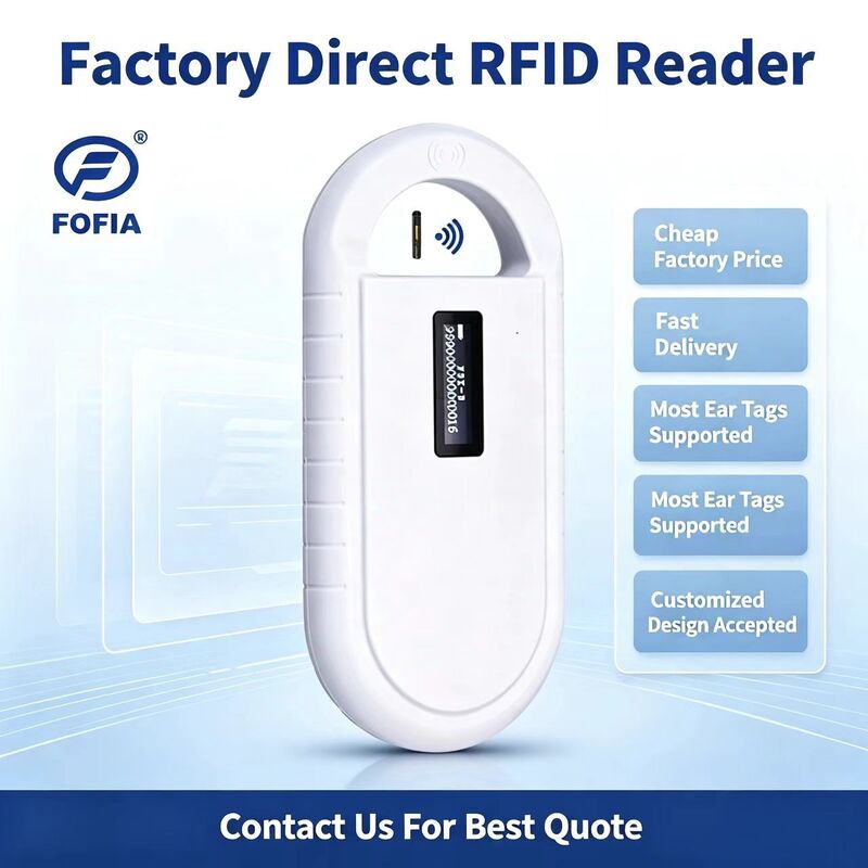 เครื่องอ่านบัตร RFID ที่ใช้ในมือ PT160 134.2kHz OLED Screen USB แบตเตอรี่ลิตিয়াম CE รับรองมาตรฐาน ISO 11784/11785