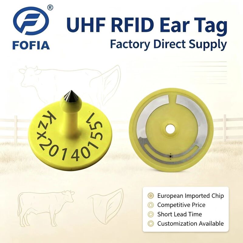 Fofia ICAR ET926 RFID TPU กันน้ํา แท็กหูสัตว์ FDX-B 134.2Khz EM4305 ชิป