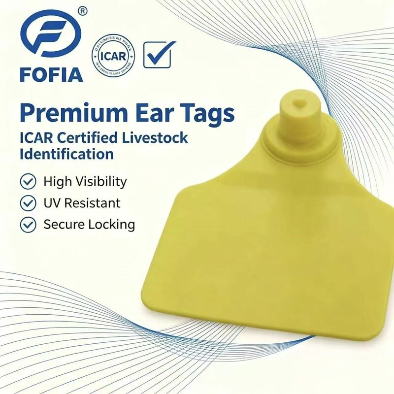 ICAR Fofia T904 สัตว์ Ear Tag Chip สินค้าใหม่ คุณภาพดี RFID TPU เลเซอร์โคด 3 ปี การรับประกัน