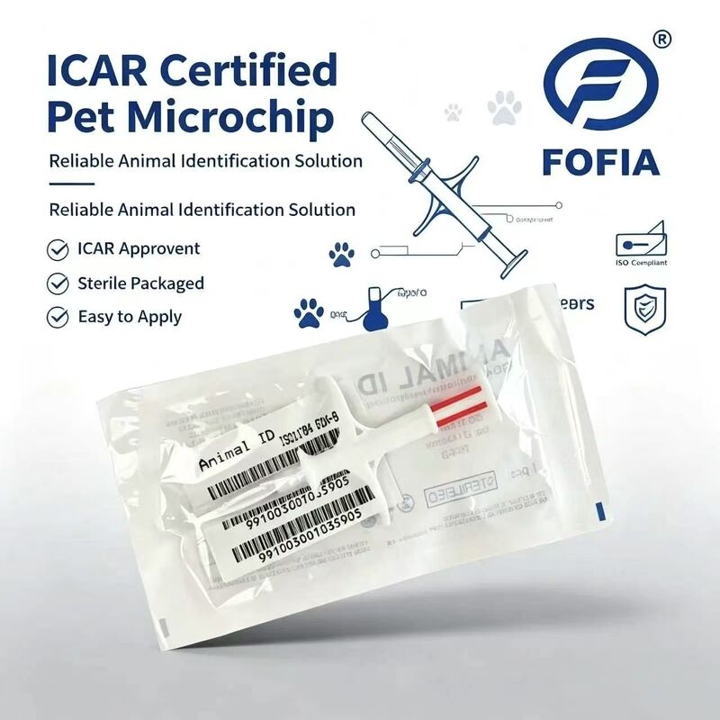 ทนทาน Fofia ใหม่ขายร้อน RFID 134.2kHz PP วัสดุสุนัข ID ไมโครชิป กันน้ํา เกษตรกรรม ใช้สัตว์เลี้ยงฉีด 1.5 ปี