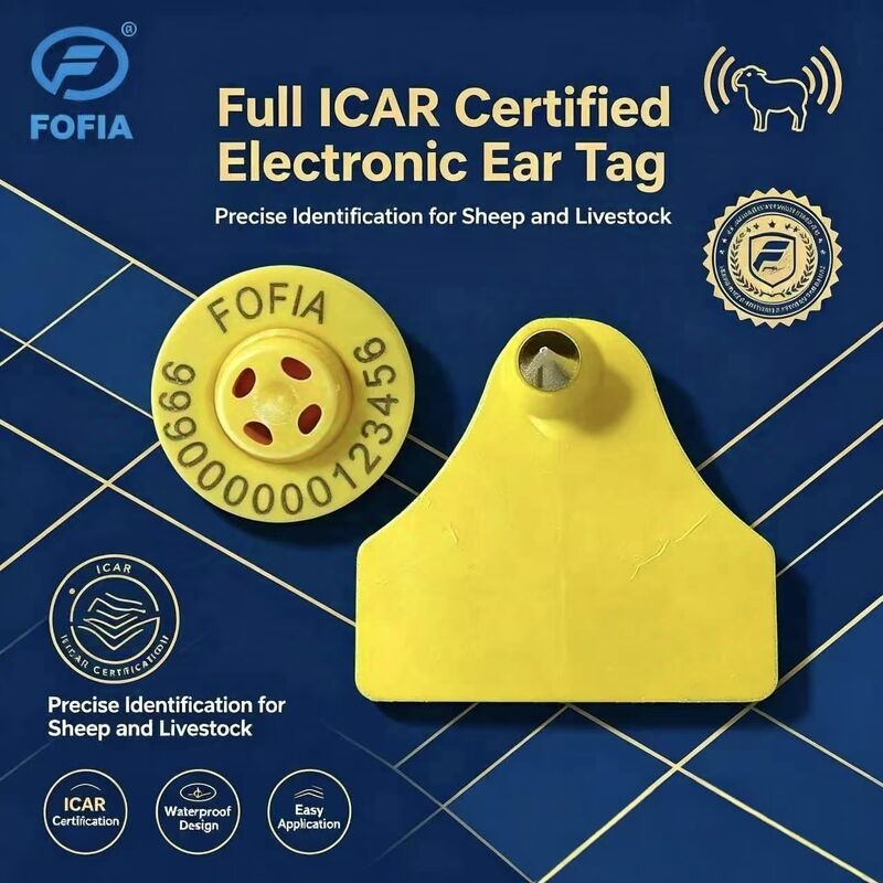 ทนทาน กันน้ํา แกะ แกะ ติดตามสัตว์ อิเล็กทรอนิกส์ ตราหู คุณภาพสูง RFID TPU เลเซอร์โคด 3 ปี รับประกันสินค้า