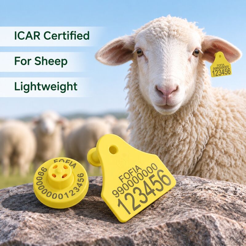 ป้ายหูอิเล็กทรอนิกส์ Fofia Full ICAR Combination สำหรับแกะและแพะ ระบบติดตาม RFID คุณภาพสูง พลาสติก TPU การเข้ารหัสเลเซอร์ รับประกัน 3 ปี