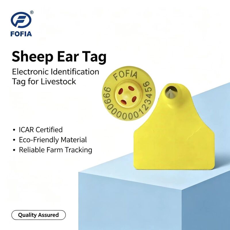 FULL ICAR Certified 134.2KHz FDX-B RFID TPU Material Sheep & Cattle Ear Tag ใหม่สําหรับการติดตามสัตว์ ET957+T967 โฟเฟีย